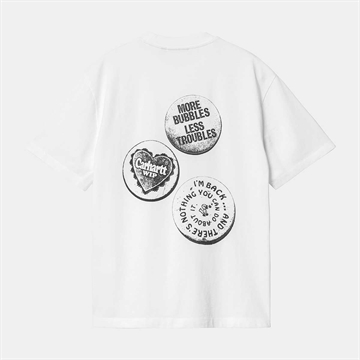 Carhartt WIP T-shirt s/s Pins W White / Black stone washed